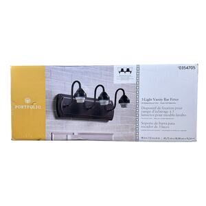Portfolio 3 Light Vanity Bar Fitter Oil-Rubbed Bronze Finish NEW Open Box Gift